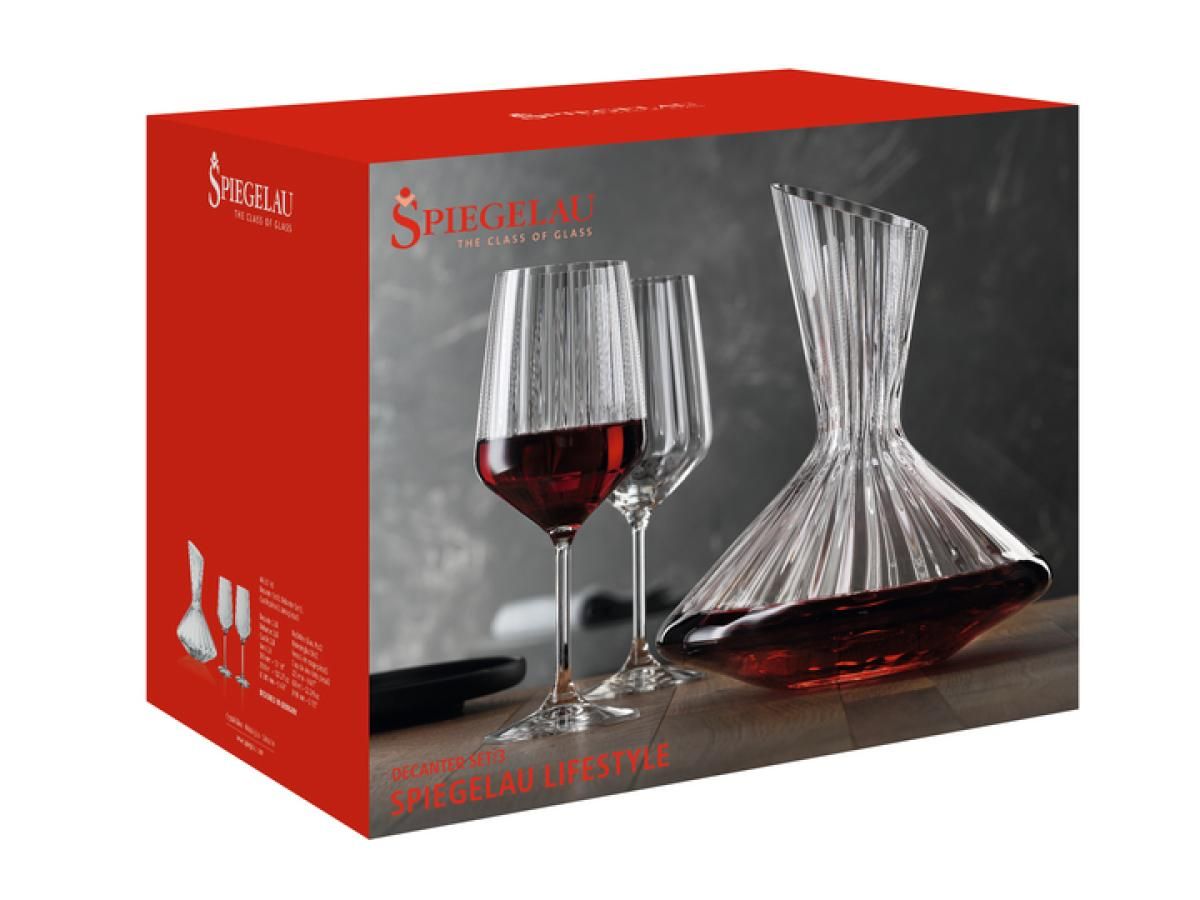 SPIEGELAU Lifestyle gavesett - Karaffel 0,75l + 2 rødvinsglass