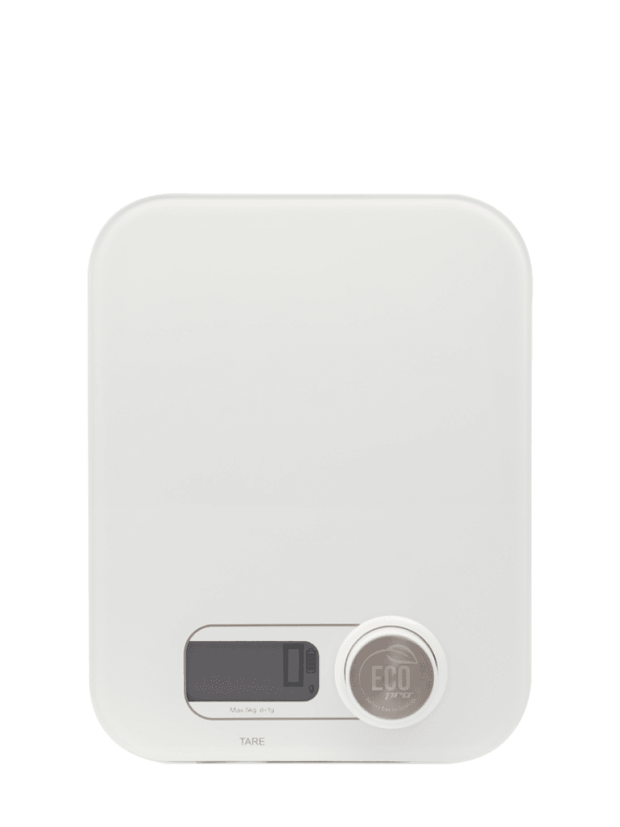 WEIS Kjøkkenvekt, hvit. Batteriløs, Eco Pro 10g-5kg