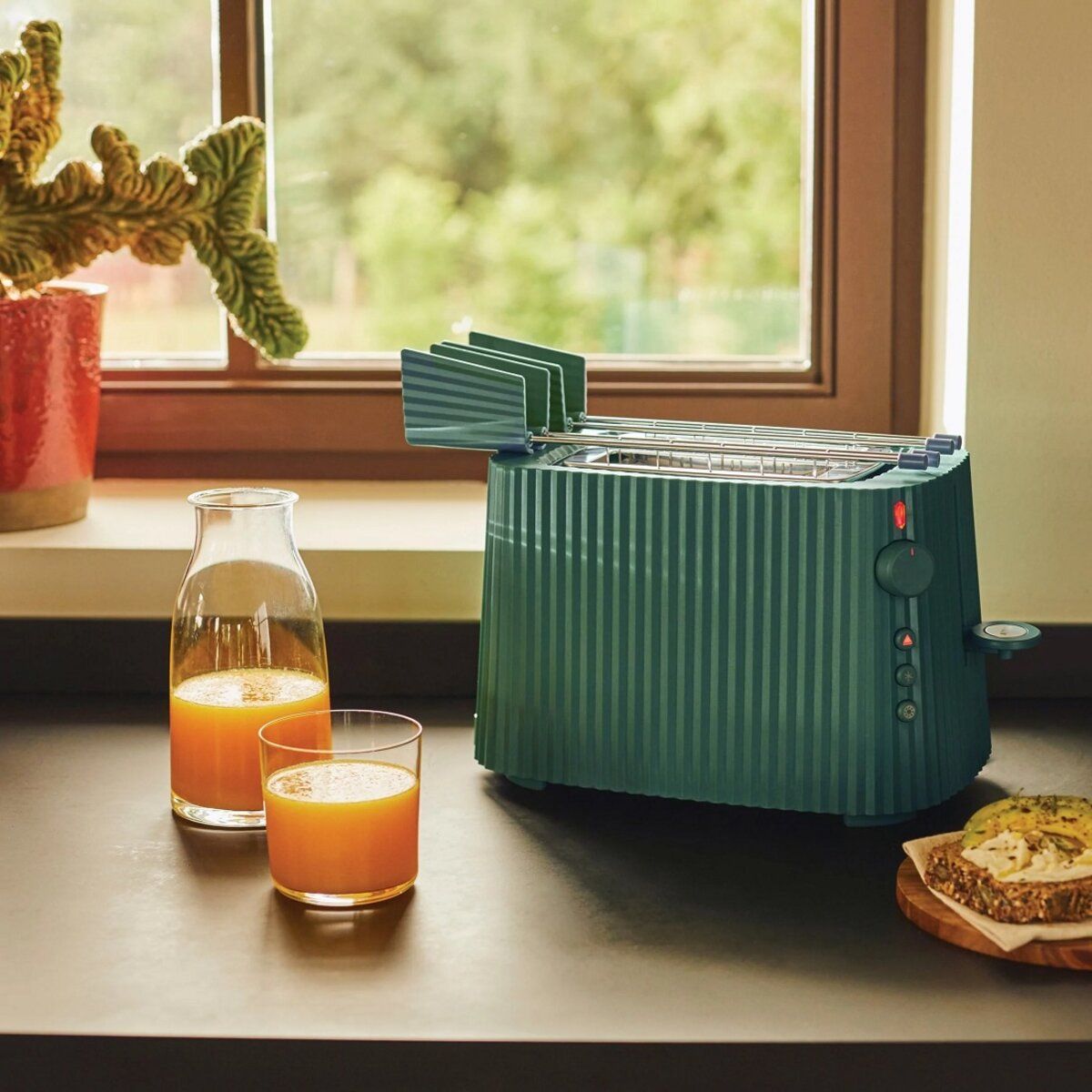 ALESSI PLISSÉ Brødrister 2-skiver, grønn