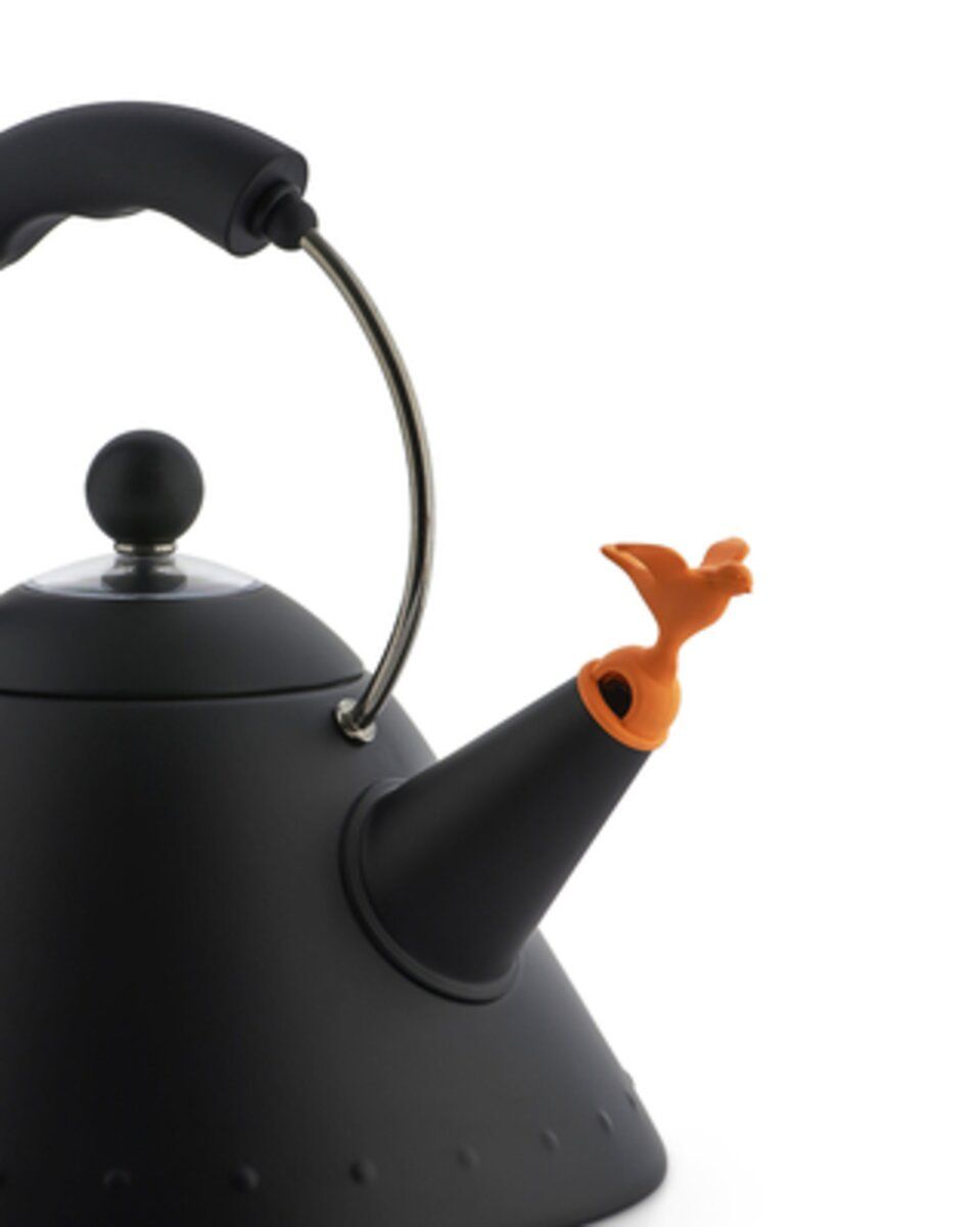 ALESSI Vannkoker med fugleformet fløyte, 2 liter,  helsvart