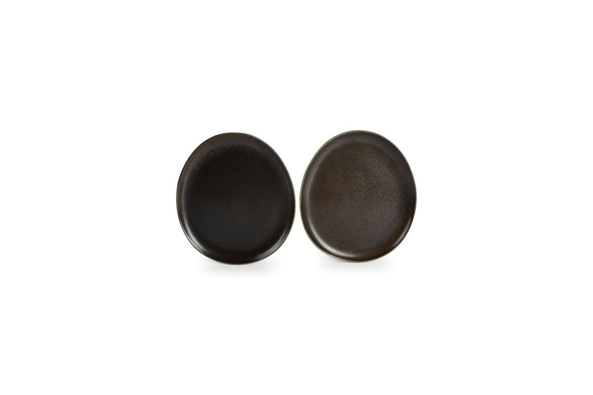 FINE2DINE Ceres Organisk Tallerken 21x18,5cm | Svart