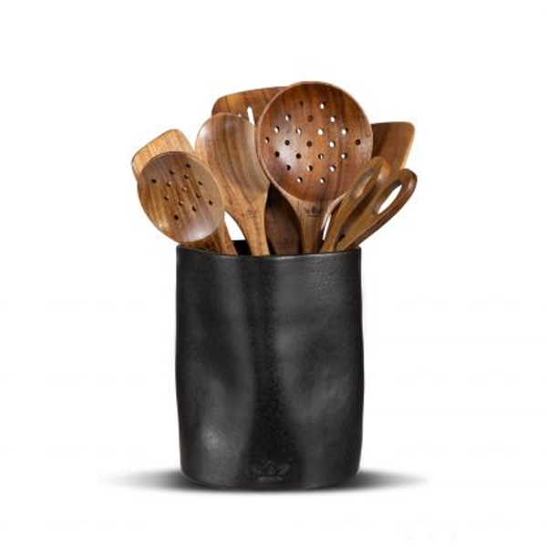 Hovedbilde DUTCHDELUXES Dented Redskapsholder i keramikk H19cm Svart ...